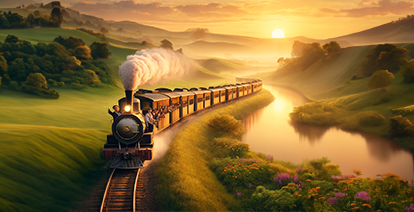 ilustração representado passeio de trem maria fumaça oferecido em são lourenço